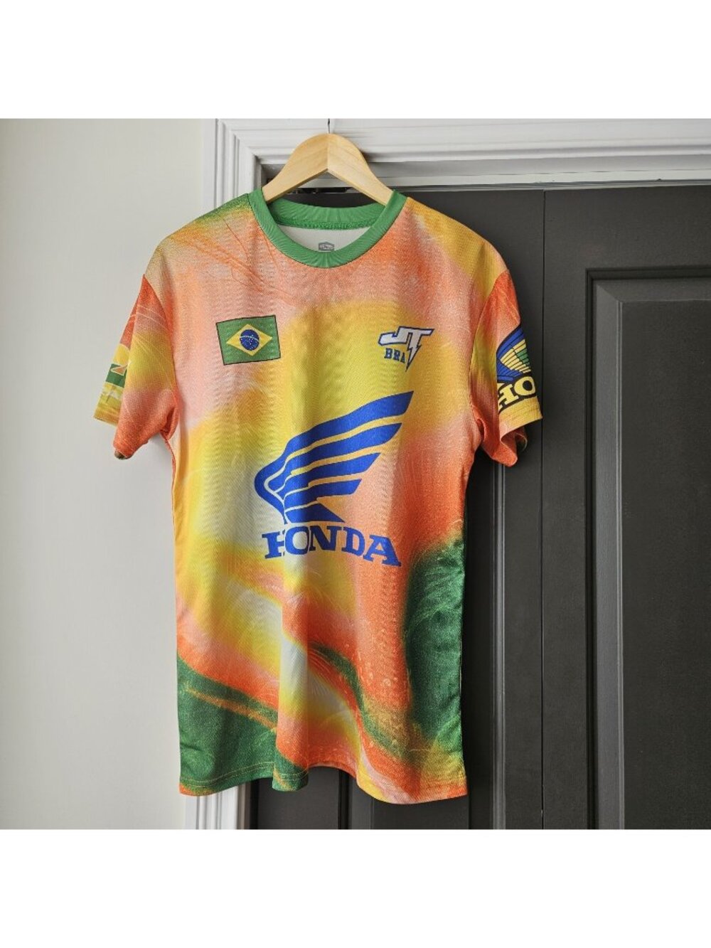 Honda WORLD CUP Racing Brazil #26 JERSEY Orange Yellow Green Blue Size L New